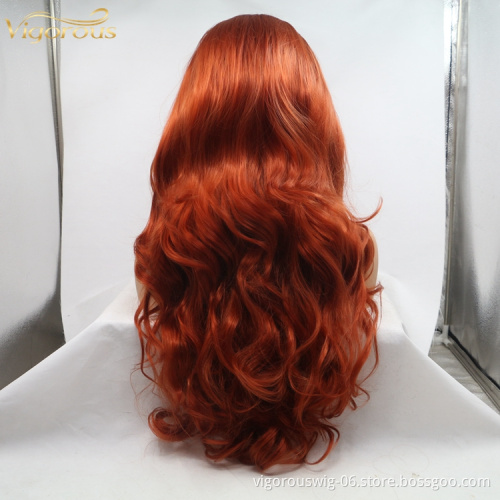 Vigorous mono long premium high quality straight wholesale black women synthetic hair wigs with lace front